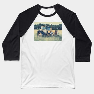 Rusty Old Tractor In Field Baseball T-Shirt